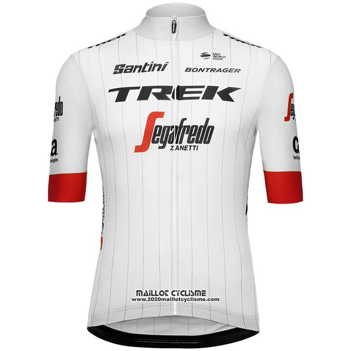 2018 Maillot Ciclismo Trek Segafredo Tour de France Blanc Rouge Manches Courtes et Cuissard
